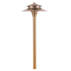 12V LED Landscape Two-Tier Path Light 20.75" Natural Brass