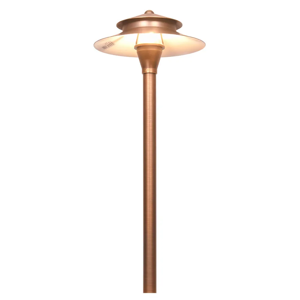 12V LED Landscape Two-Tier Path Light 20.75" Natural Brass