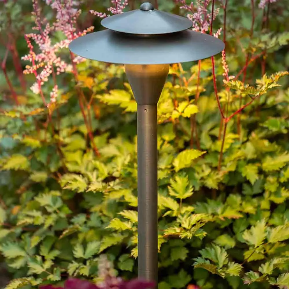 12V LED Landscape Two-Tier Path Light 20.75" Natural Brass