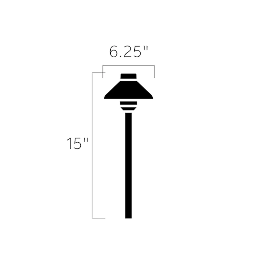 12V LED Short Stepped Dome path and Spread Light 3000K Aluminum Black