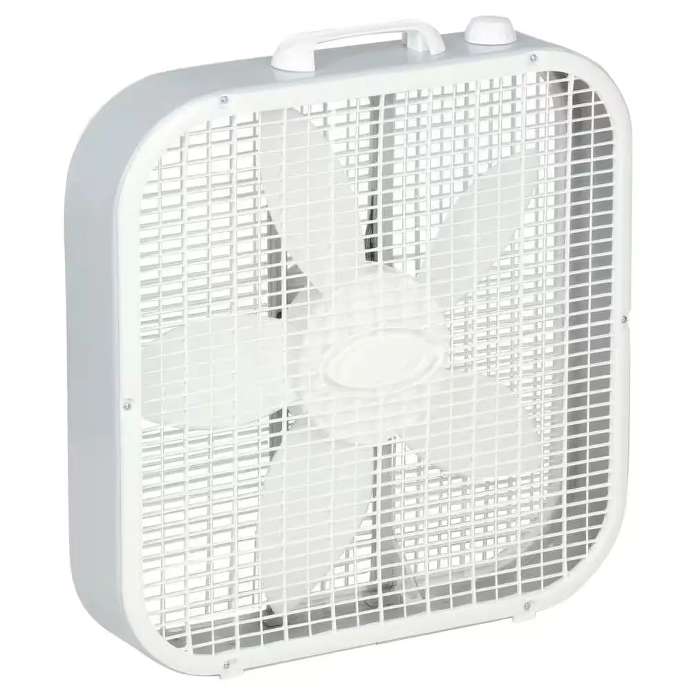 20 In. 3 Speed White Box Fan with Built-In Carry Handle