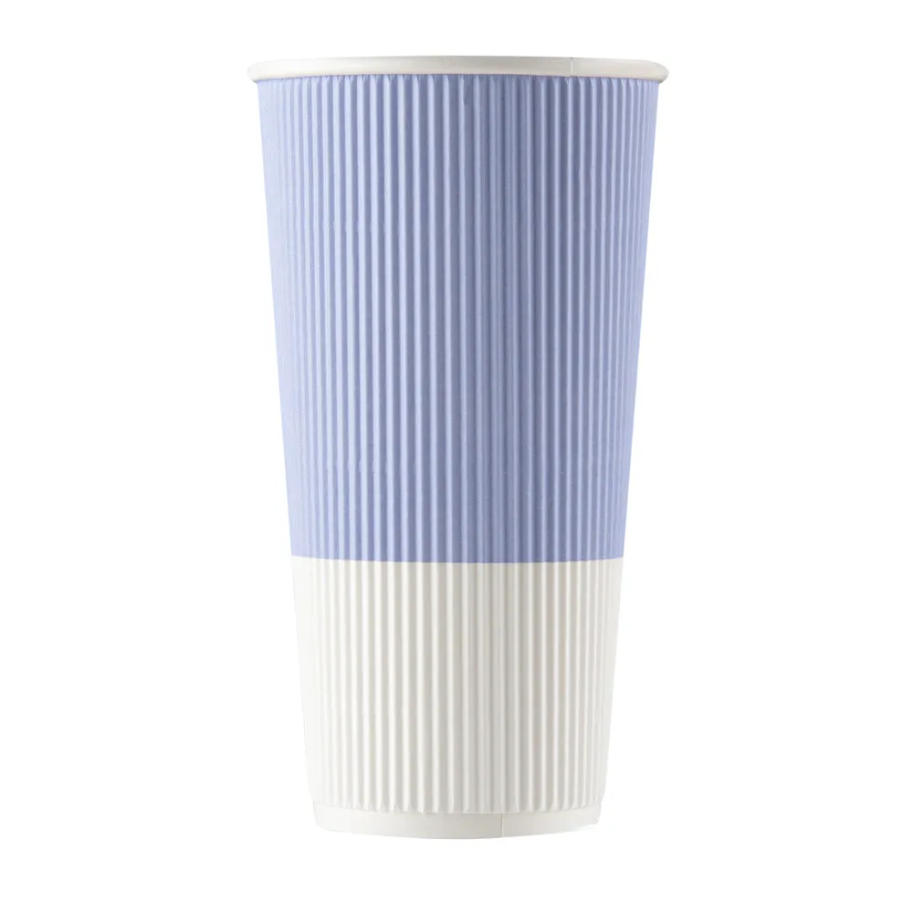 20 oz Light Purple Paper Coffee Cup - Ripple Wall - 3 1/2" x 3 1/2" x 6 1/4" - 250 count box