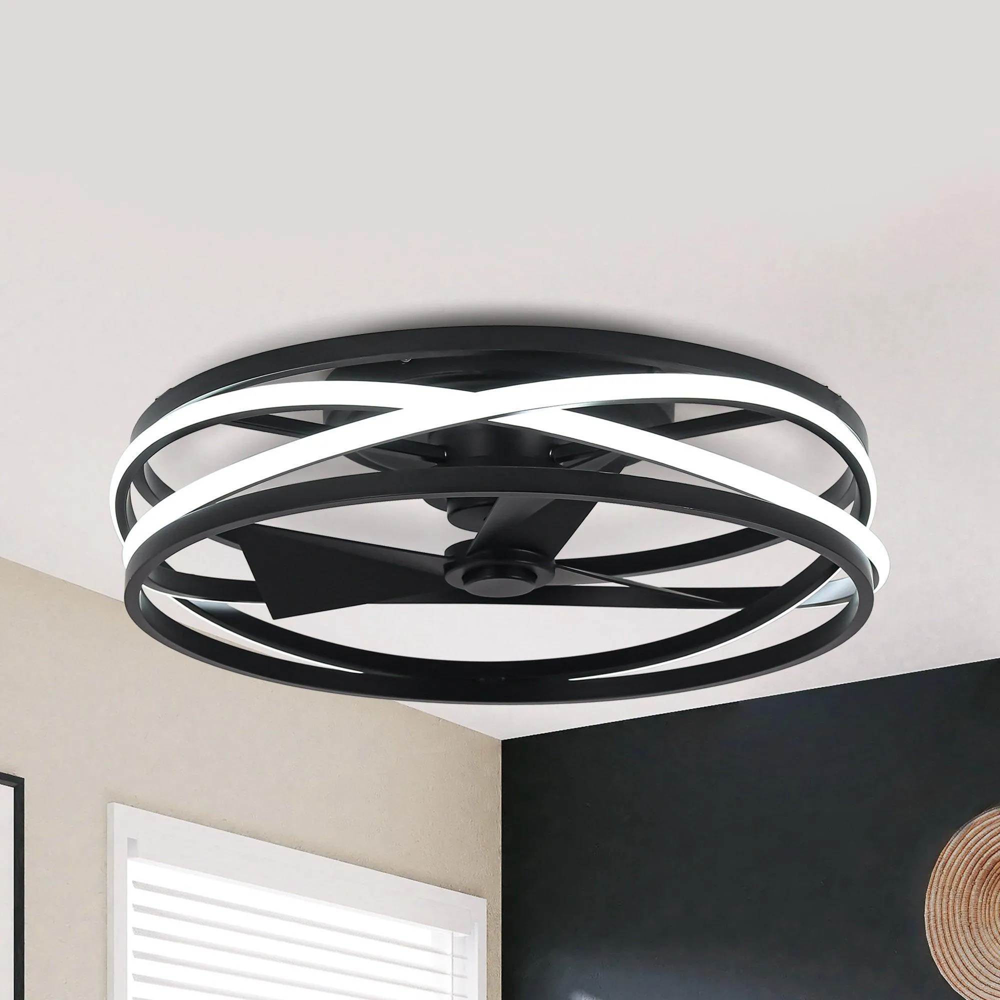 20" Preen Industrial Flush Mount Reversible Ceiling Fan