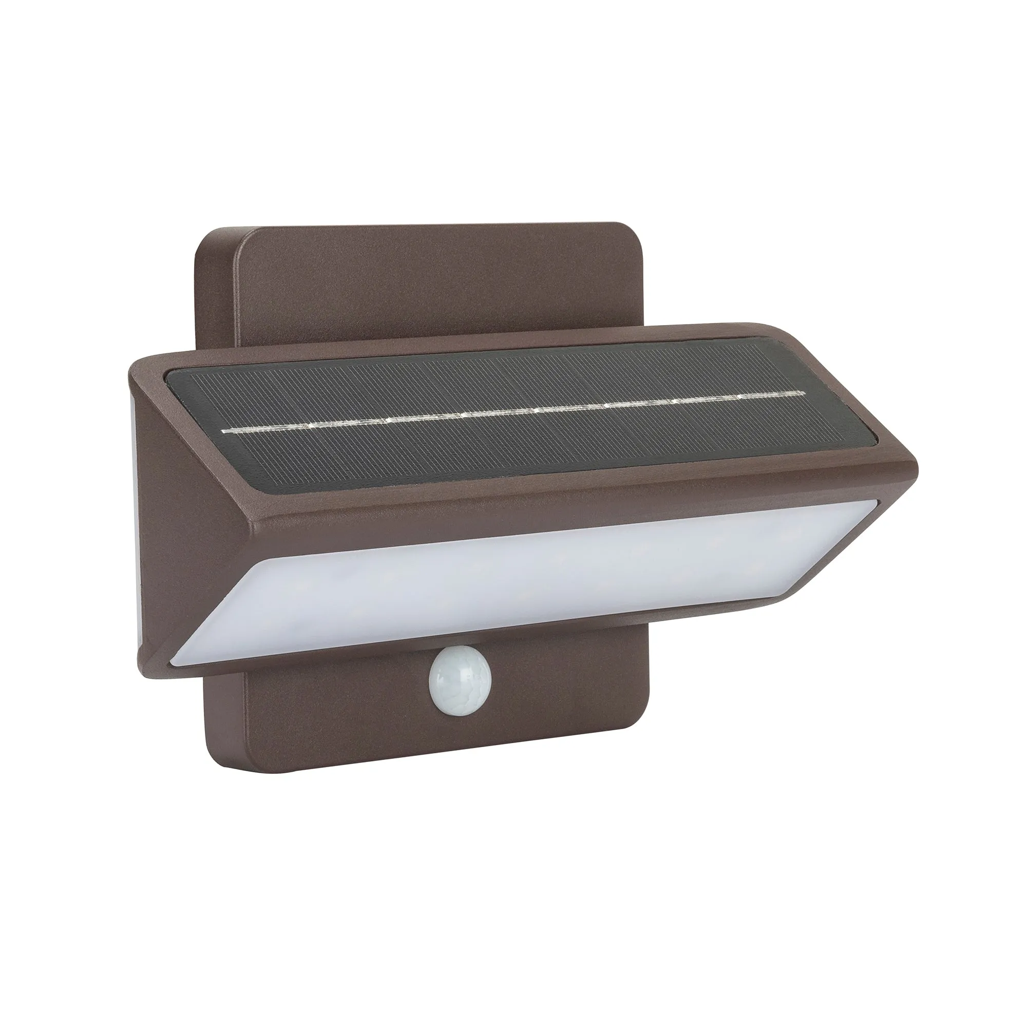 2PK Architectural Solar Wall Accent Light with Motion Sensor, 120 Lumens, 1.2W, 2700 CCT, Black or Bronze Finish