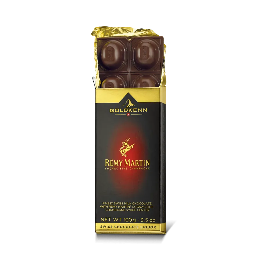 37% Milk Chocolate Bar with Rémy Martin Cognac Fine Champagne Syrup Center