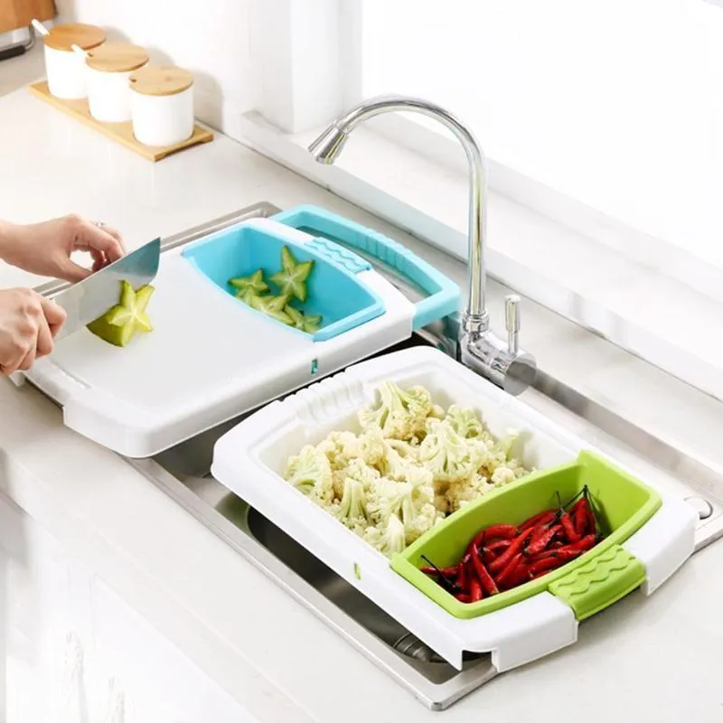 4-In-1 Over-The-Sink Cutting Board