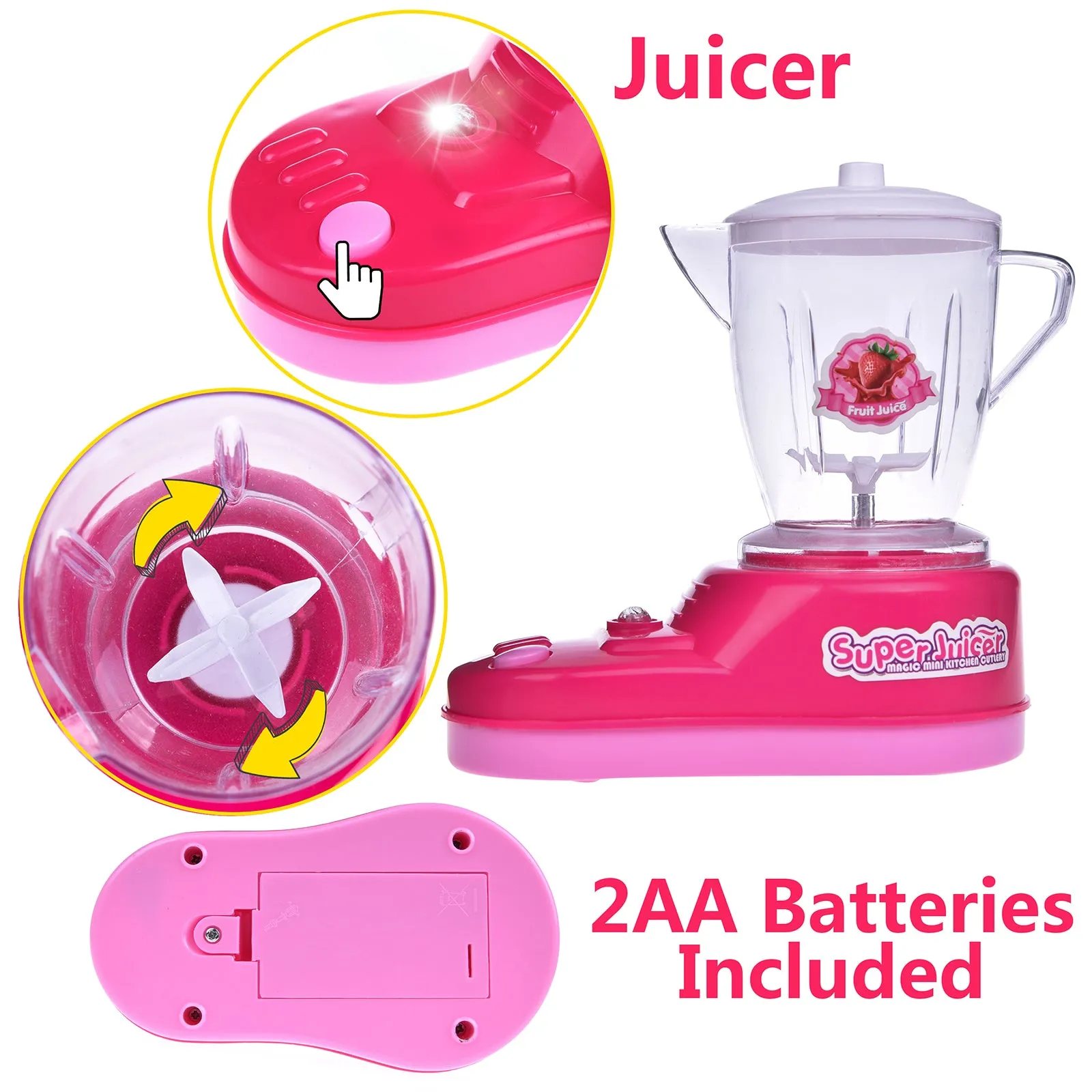 4PCS Mini Kitchen Fan Toaster Stove Juicer Pretend Play Appliances Toys Educational Play Set