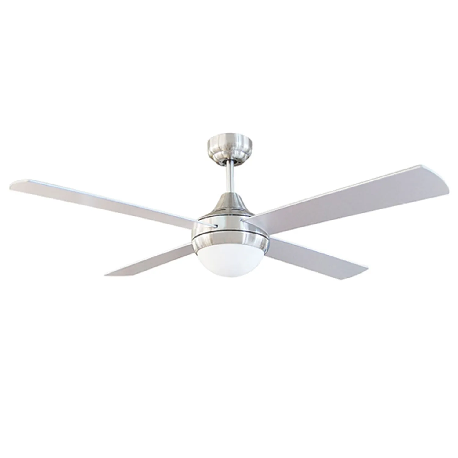 52" Tempo Plus AC Ceiling Fan White, Black, Chrome with Light 22279/XX Brilliant Lighting