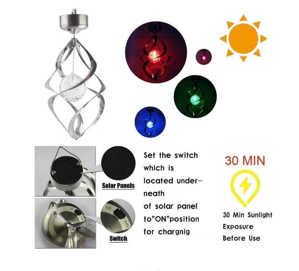 7-Colour Solar Changing LED Wind Chimes Light