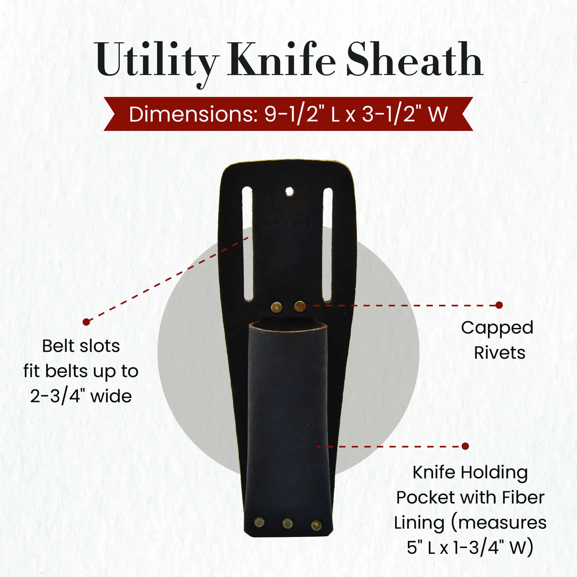 70010 - Utility Knife Sheath in Full Grain Oiled Leather | Style n Craft