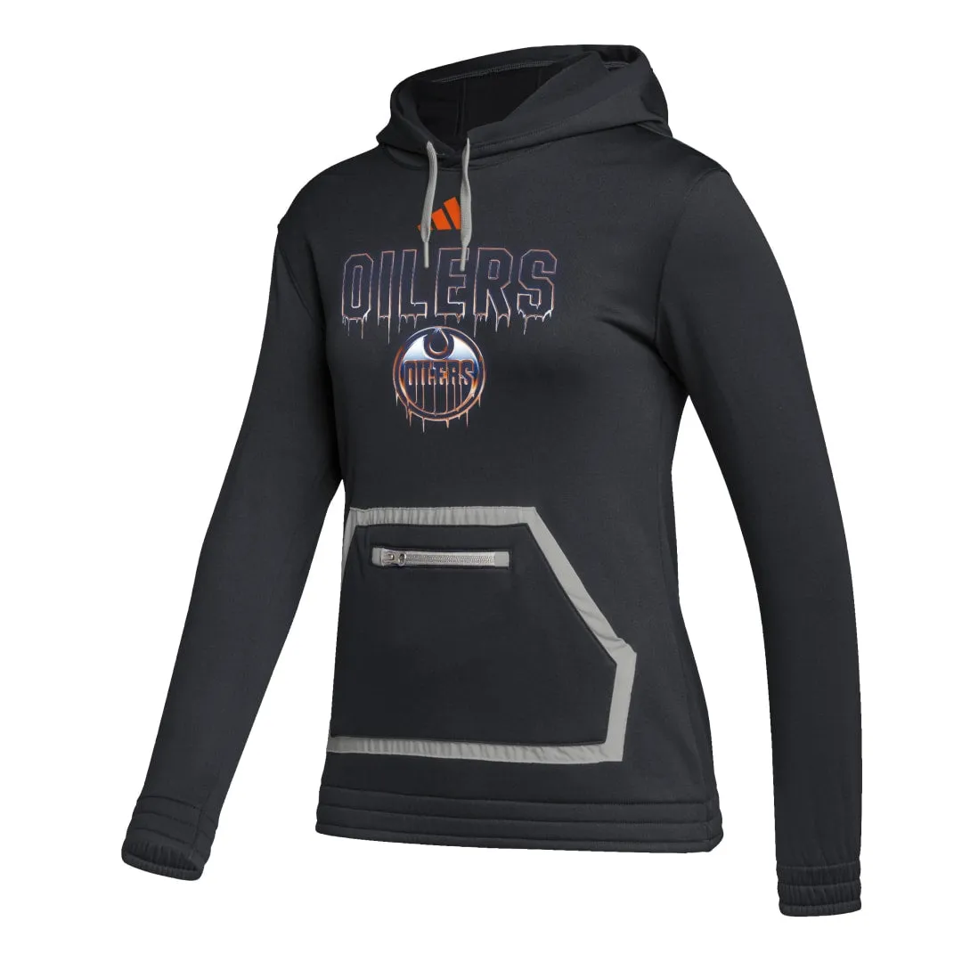 adidas Women's NHL Edmonton Oilers Chrome Dip Hood 2023