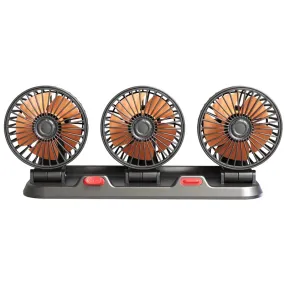 Adjustable Triple Head Fan 12V with Air Freshener