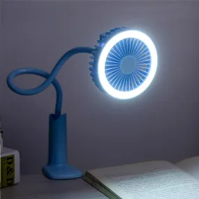 Air Rechargeable 360 Rotation Mini Portable With Led fan Portable Hand