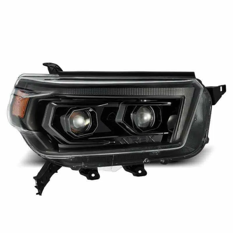 AlphaRex 10-13 Toyota 4Runner LUXX LED Proj Headlights Plank Style