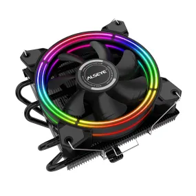 ALSEYE H120T PWM Halo Series Universal RGB CPU Cooler with 4 Heat Pipes and 120MM Fan 140W