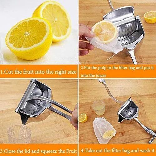 Aluminum Steel Heavy Duty Handhold Press Fruit Manual Juicer, Instant juicer Orange juicer, Lemon Squeezer Citrus