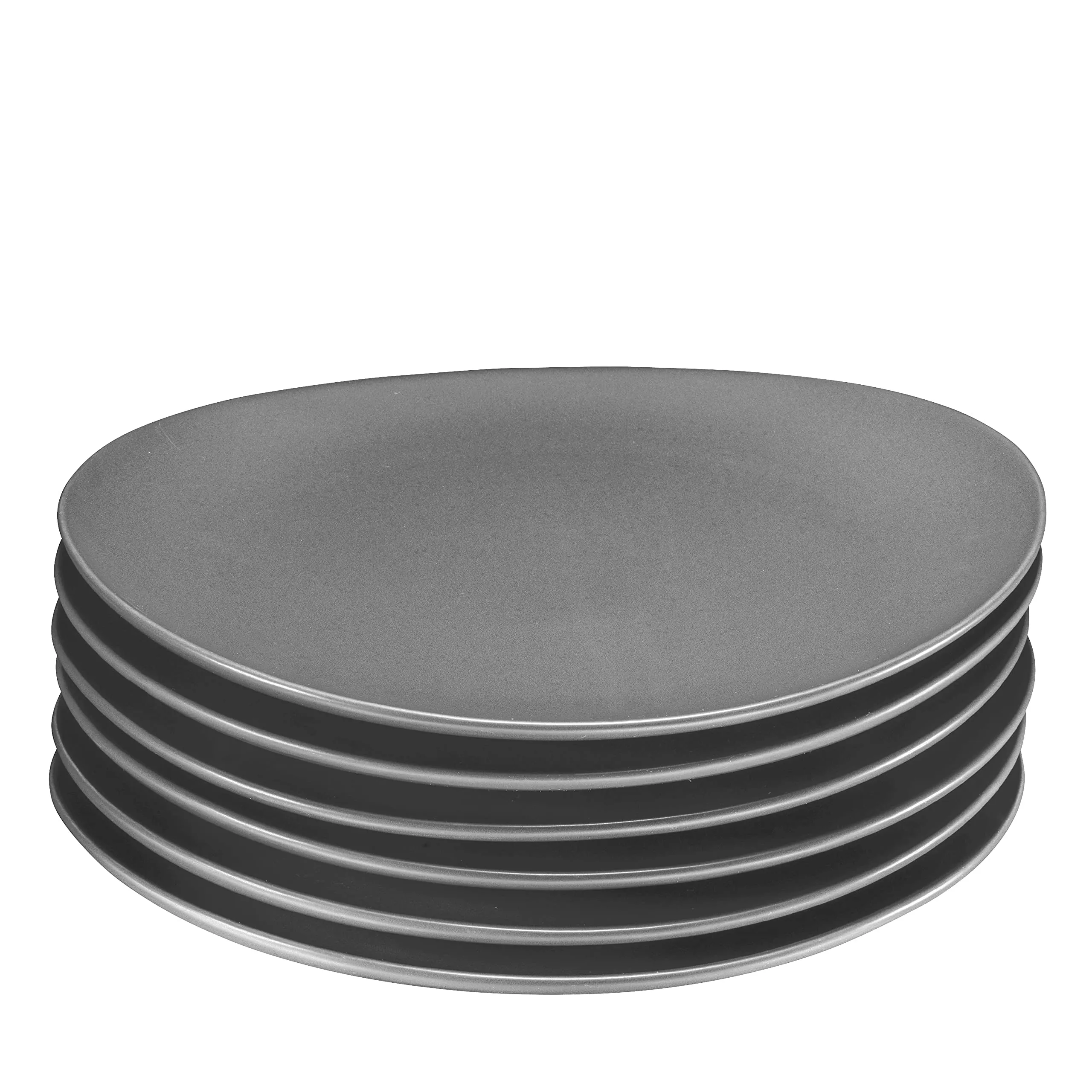 Appetizer Plates Set Of 6 Elegant Matte 11" Round Curved Ceramic Restaurant