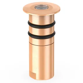 AQL-151 Lumena Nano LED inground Uplight Solid Cast Brass 2w in Brushed Copper