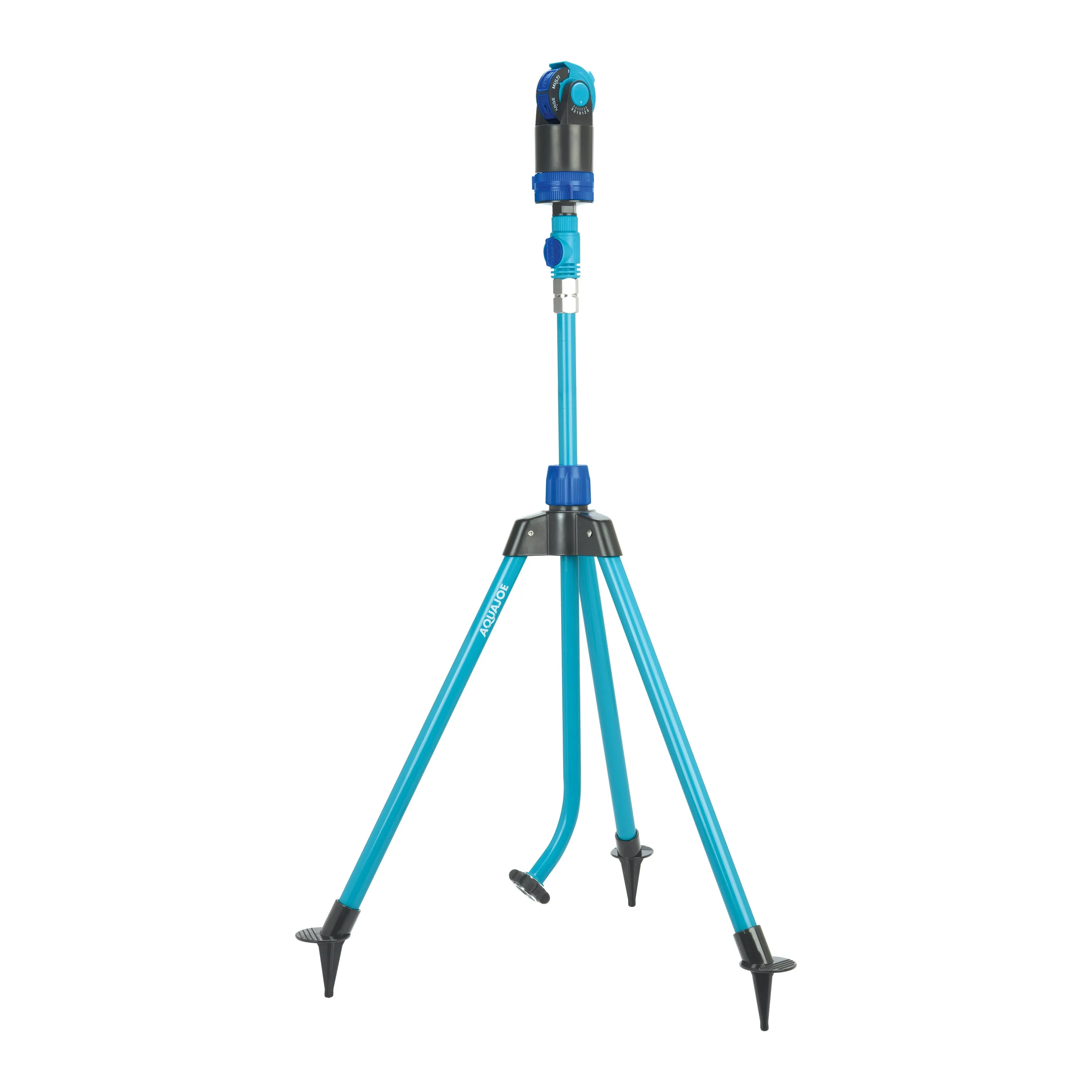 Aqua Joe AJ-6PSTB-XL Indestructible Turbo Drive 360° Telescoping Sprinkler & Mister | W/ Metal Tripod Base & Flow Control Valve | 6 Spray Patterns | 4,900 Sq. Ft. Max Coverage