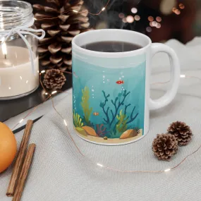 Aquarium Coffee Mug, Fish Mug, Aquatic Coffee Cup, Fish Lover Mug, Tropical Fish Mug, Gift For Fish Lover, Fish Tank Coffee Mug