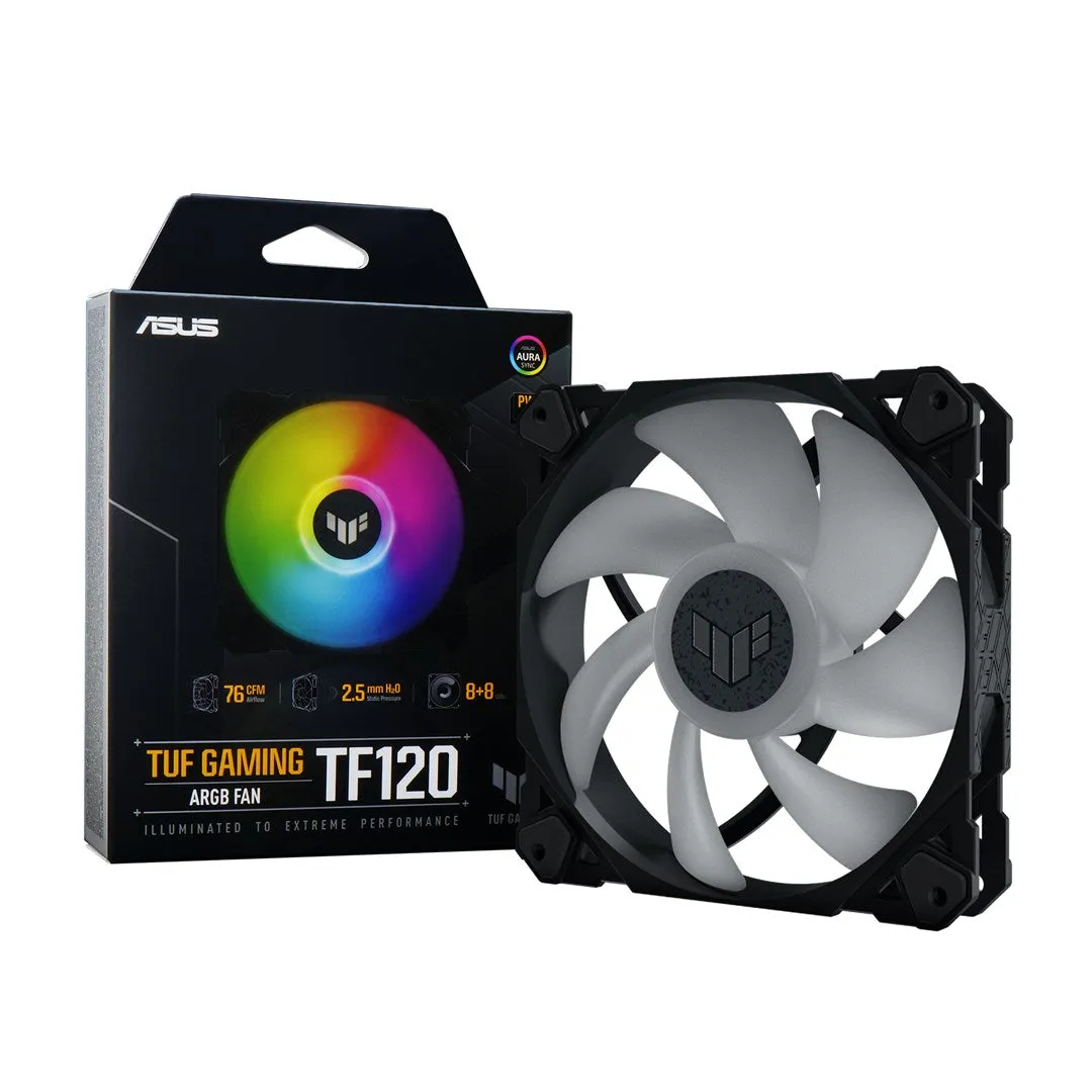 Asus Tuf Gaming Tf120 Argb Fan Computer Case Air Cooler 12 Cm Black