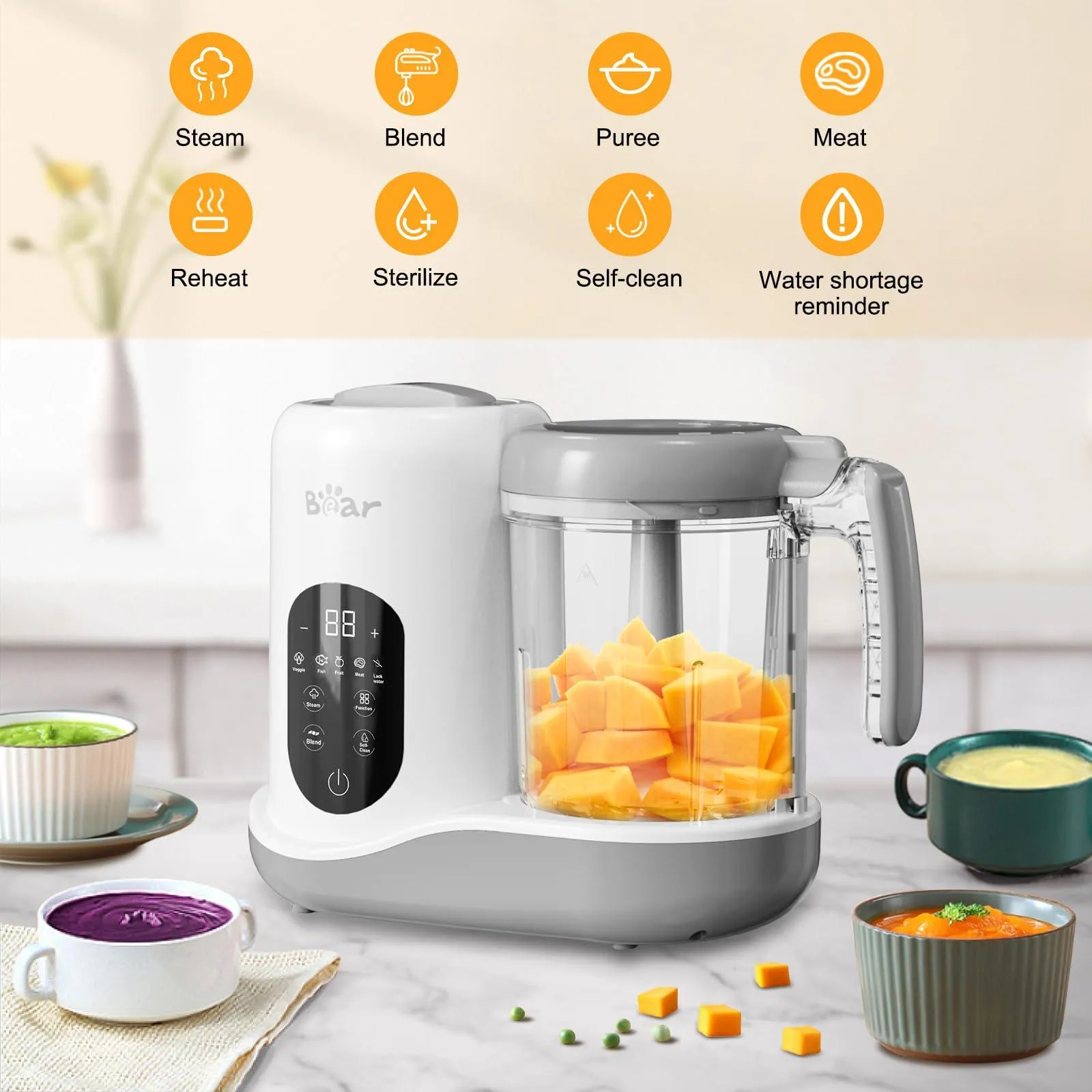 Baby Food Maker | One Step Baby Food Processor Steamer Puree Blender