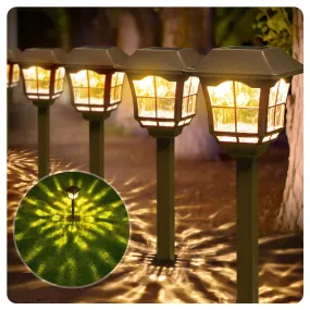 BEAU JARDIN 8 Pack Solar Lights Pathway Outdoor Garden Waterproof Auto On/Off Warm White Landscape Lighting Walkway Black BG404