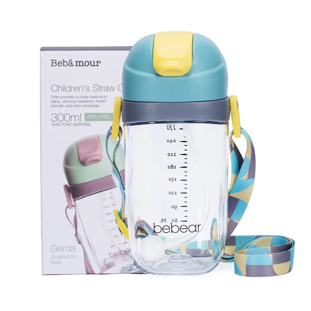 Bebamour Sippy Cup for Baby 6-12 Months Spill-Proof Sippy Cup with Straw for Kids Water Bottle with Soft Silicon Spout Cup for Toddlers, BPA Free, 240ML&300ML