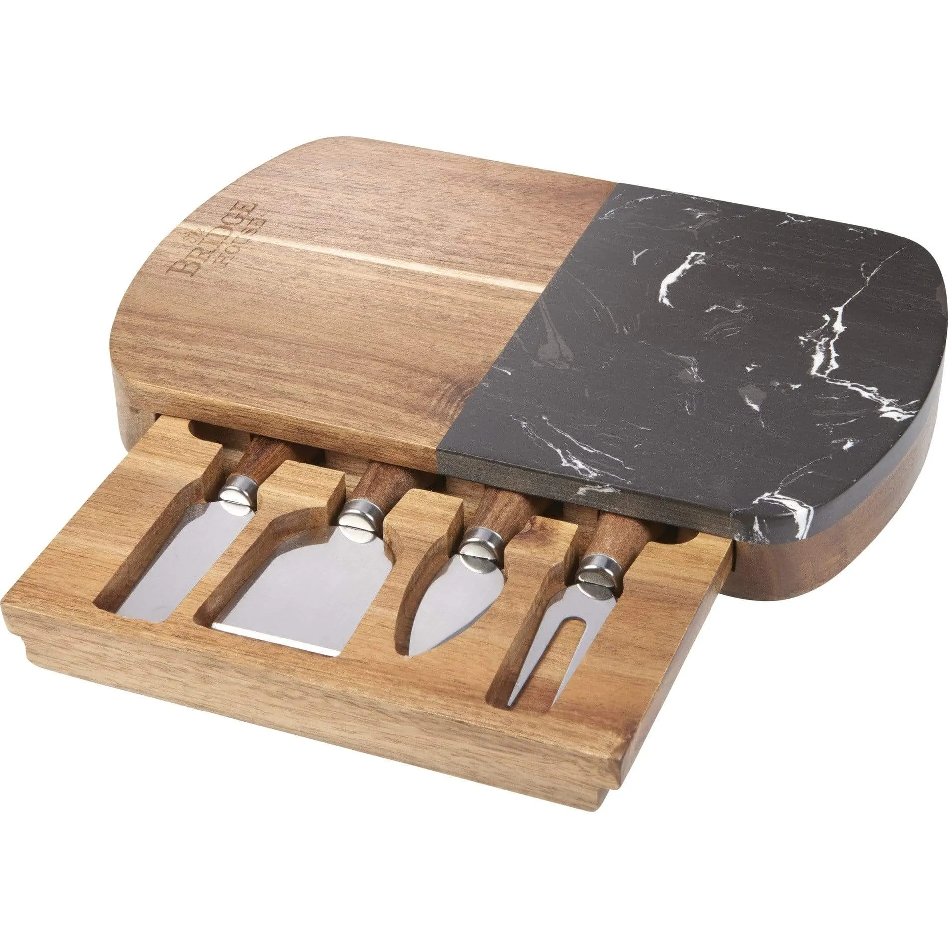 Black Marble Cheese Board Set with Knives