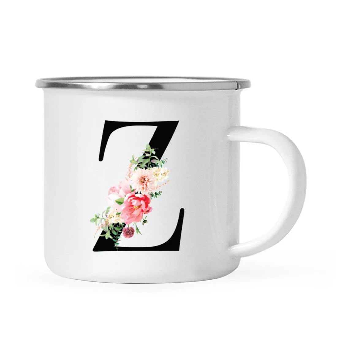 Blush Floral Monogram Campfire Coffee Mug