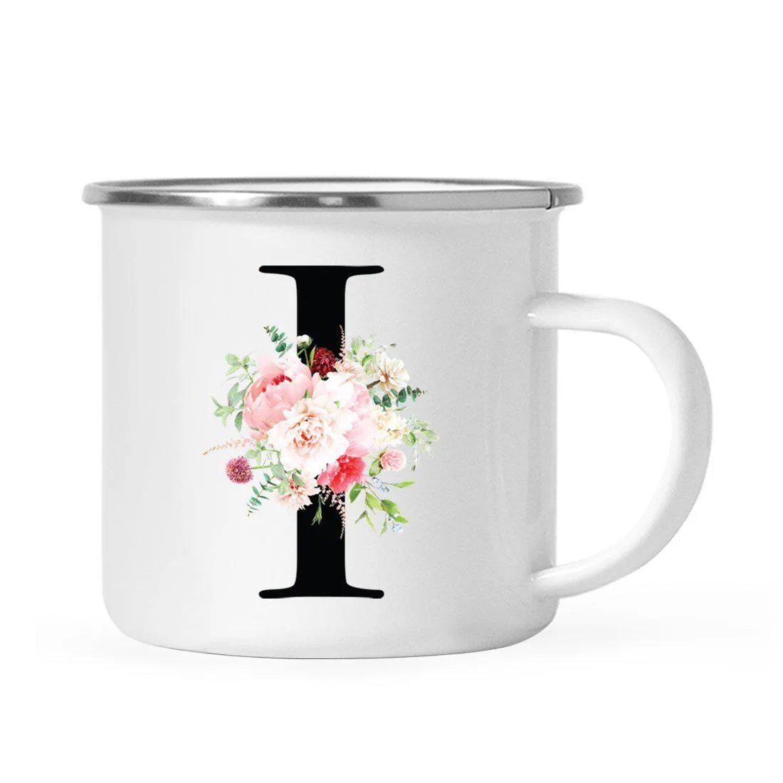 Blush Floral Monogram Campfire Coffee Mug