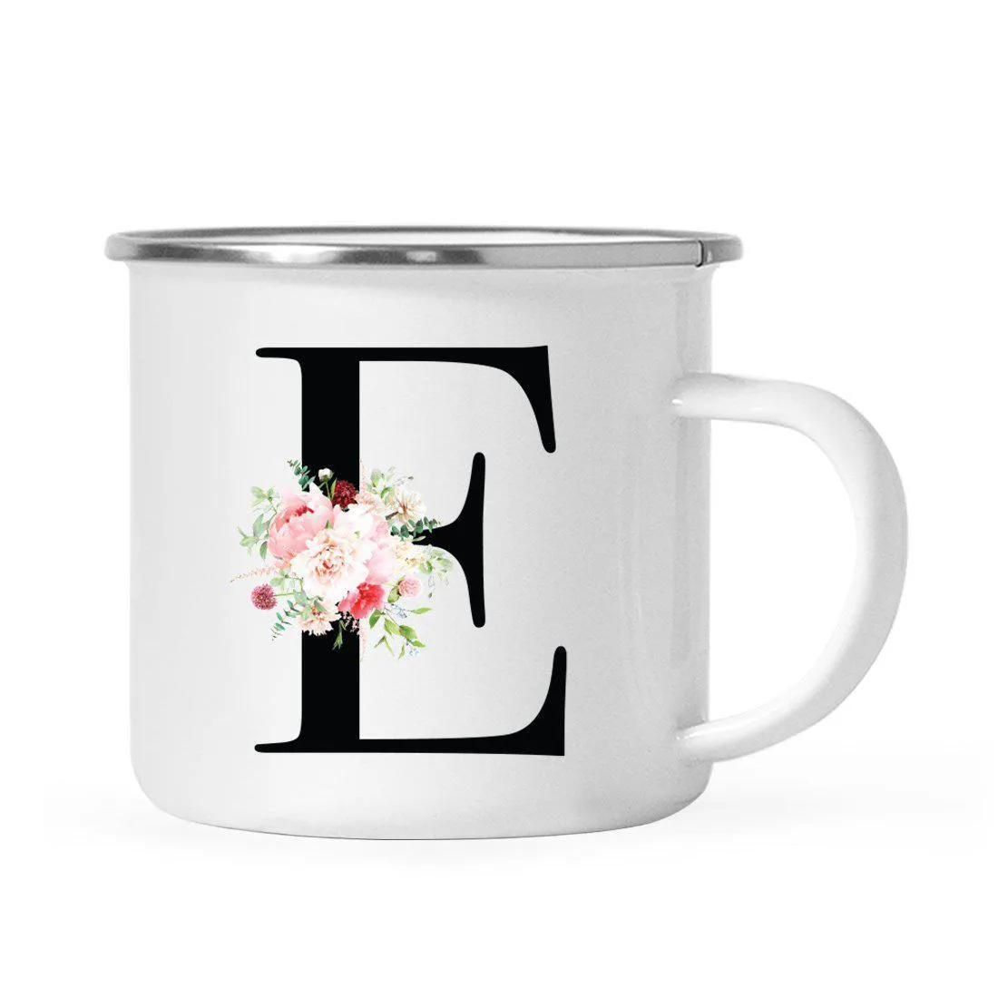 Blush Floral Monogram Campfire Coffee Mug