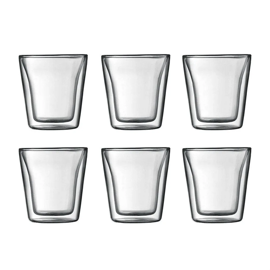 Bodum Canteen 3 oz Double Wall Glasses, Set of 6