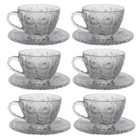 Bohemia Crystal Glass Sherine Cup and Saucer Set - Clear, 57001_625 - 5392149