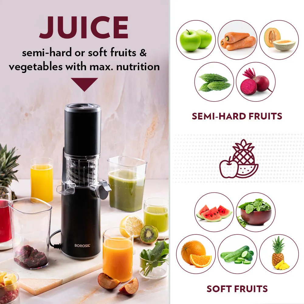 Borosil Easy Juice Cold Press Slow Juicer