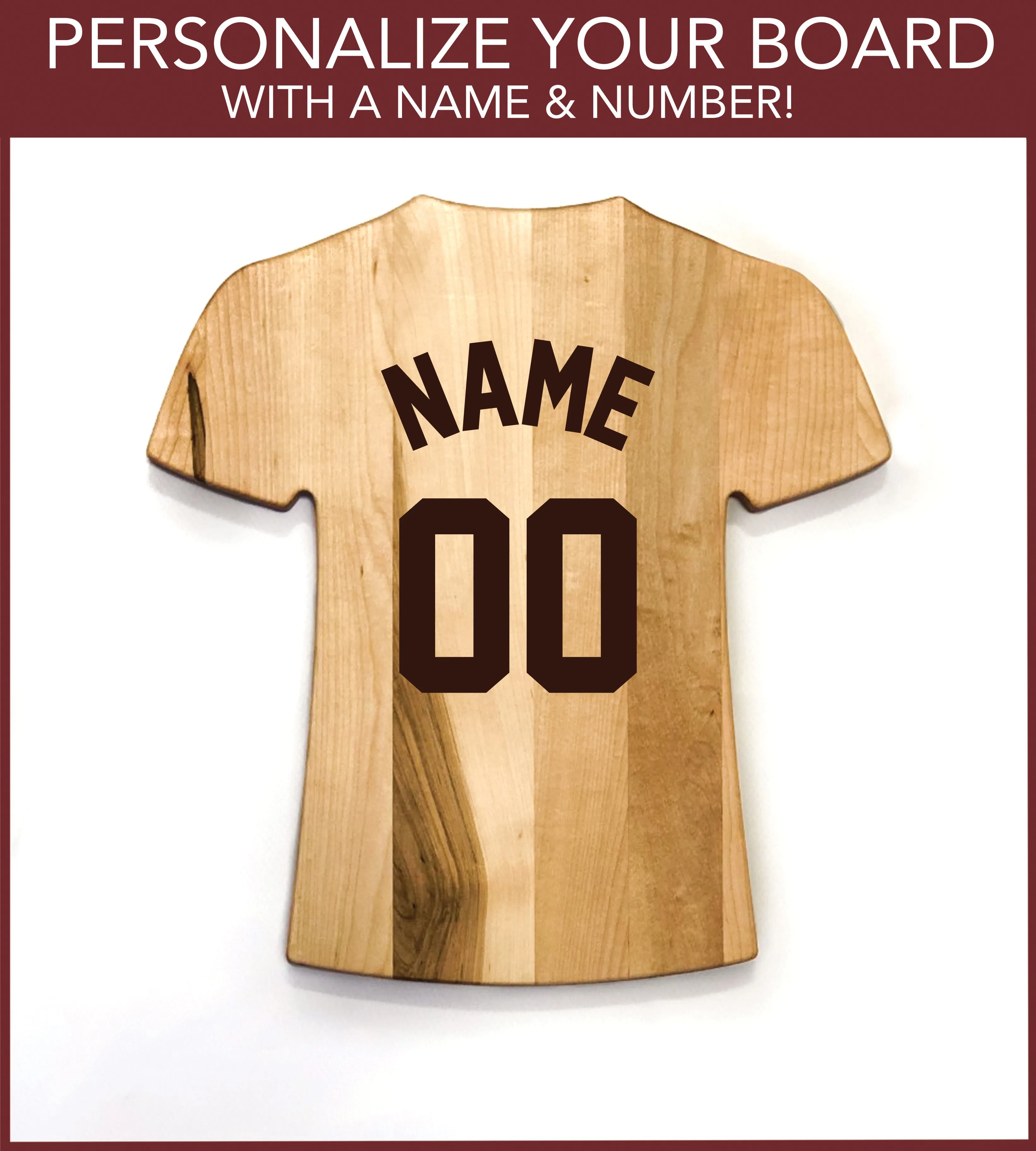 Boston Red Sox Team Jersey Cutting Board | Customize With Your Name & Number | Add a Personalized Note