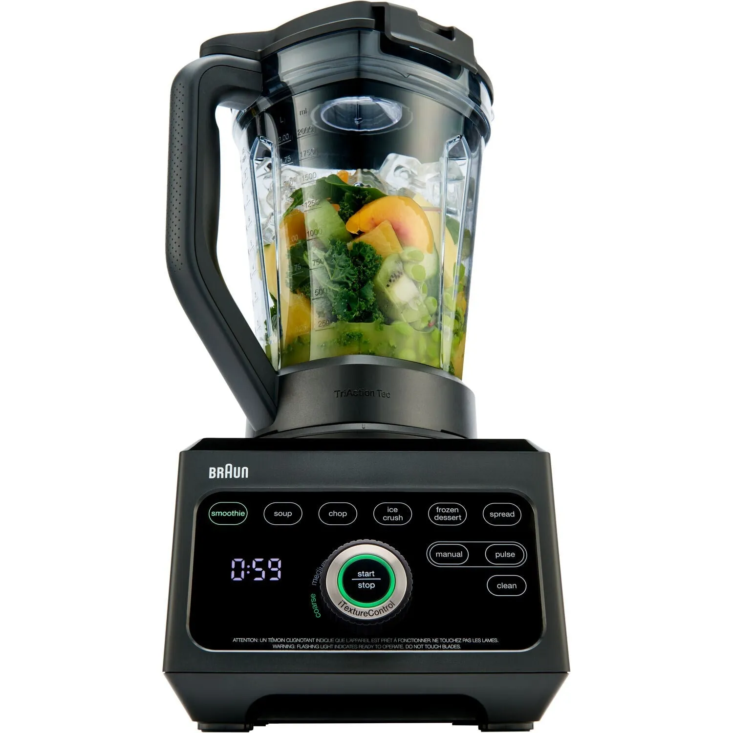 Braun TriForce Power Blender 1600 Watts, 18 Food Programs in Black (JB9040BK)