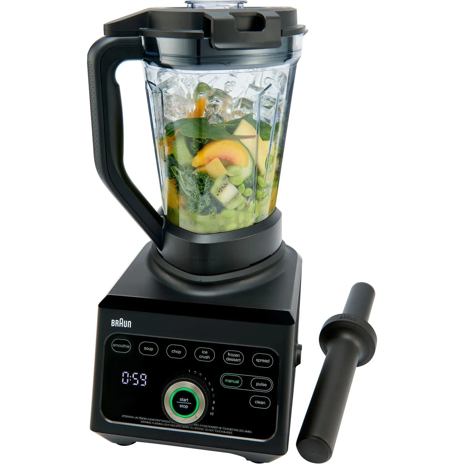 Braun TriForce Power Blender 1600 Watts, 18 Food Programs in Black (JB9040BK)