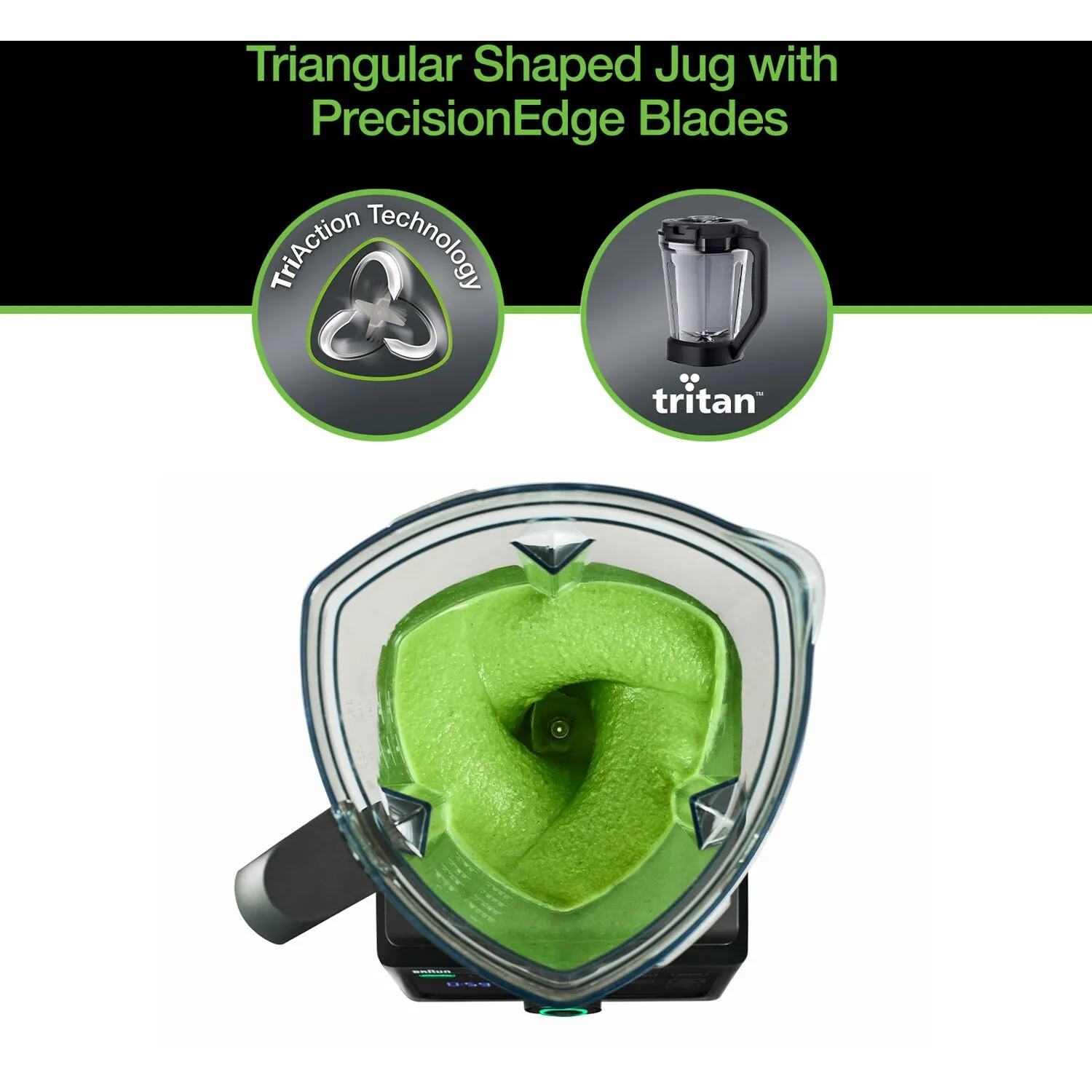 Braun TriForce Power Blender 1600 Watts, 18 Food Programs in Black (JB9040BK)