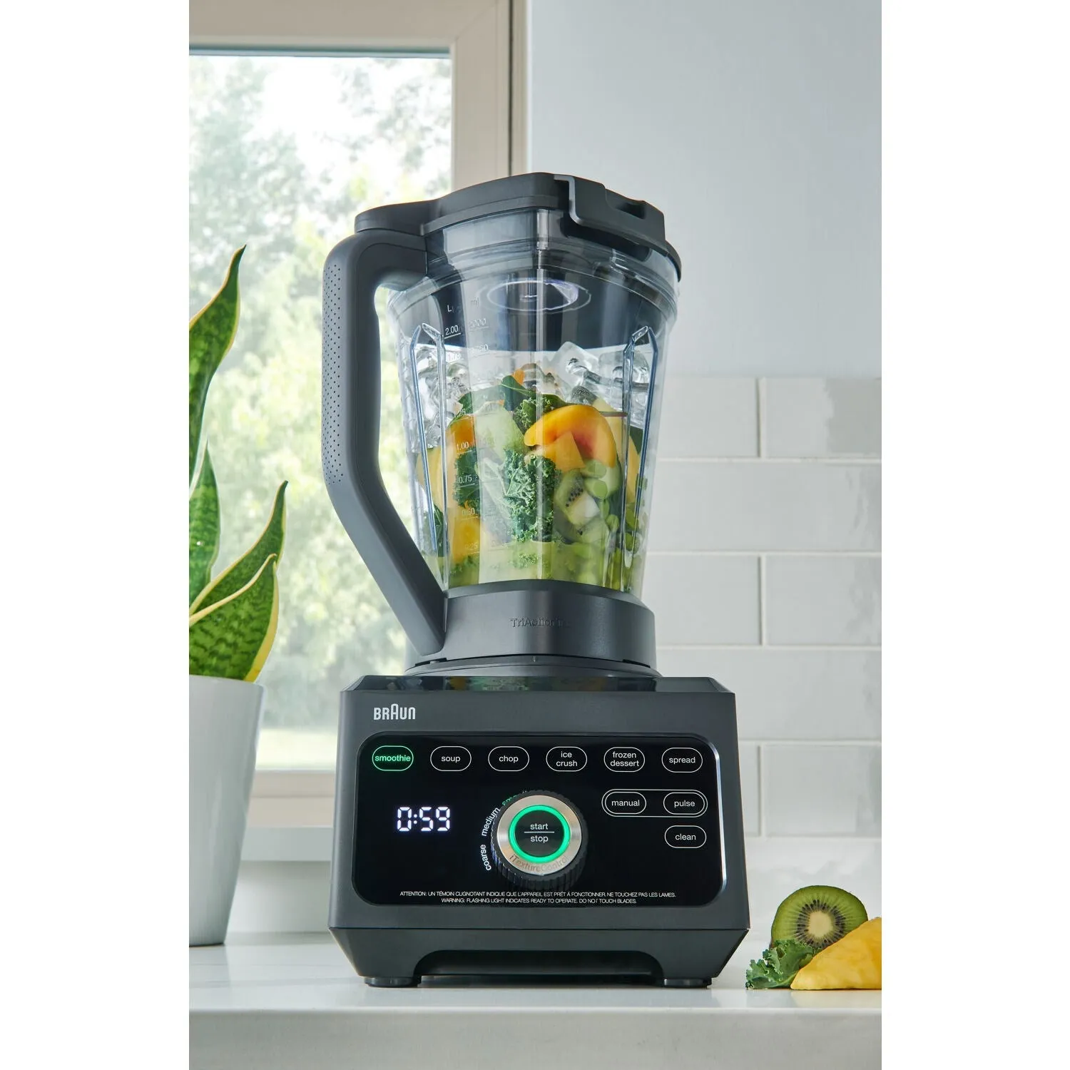 Braun TriForce Power Blender 1600 Watts, 18 Food Programs in Black (JB9040BK)