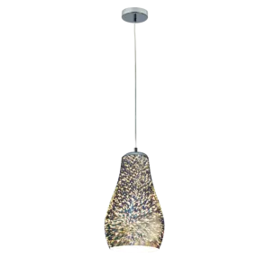 Bright Star Lighting PEN389 PATTERN 3D Pattern on Glass Pendant