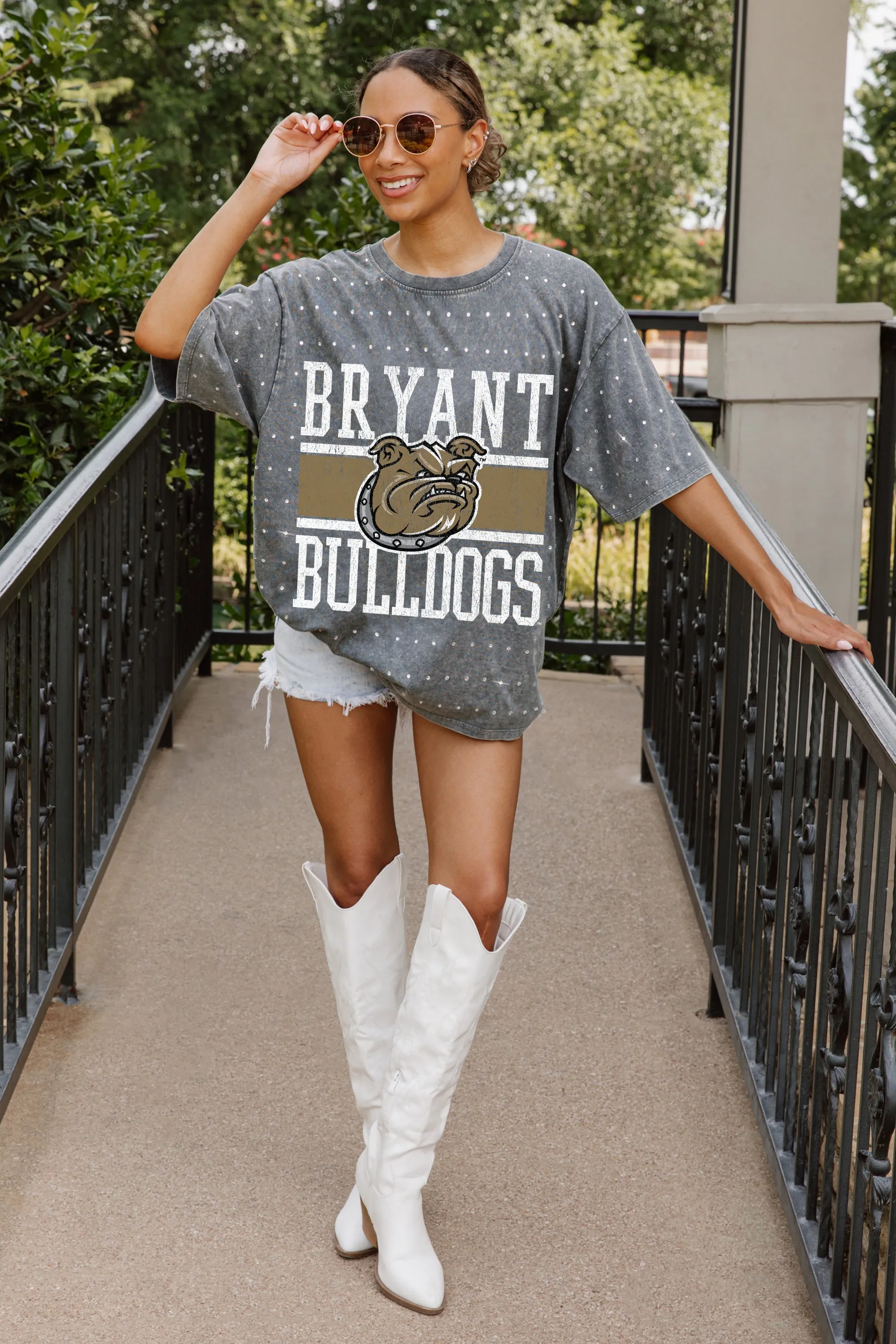 BRYANT BULLDOGS ON THE BALL MINI RHINESTONE SHORT SLEEVE CLASSIC TEE