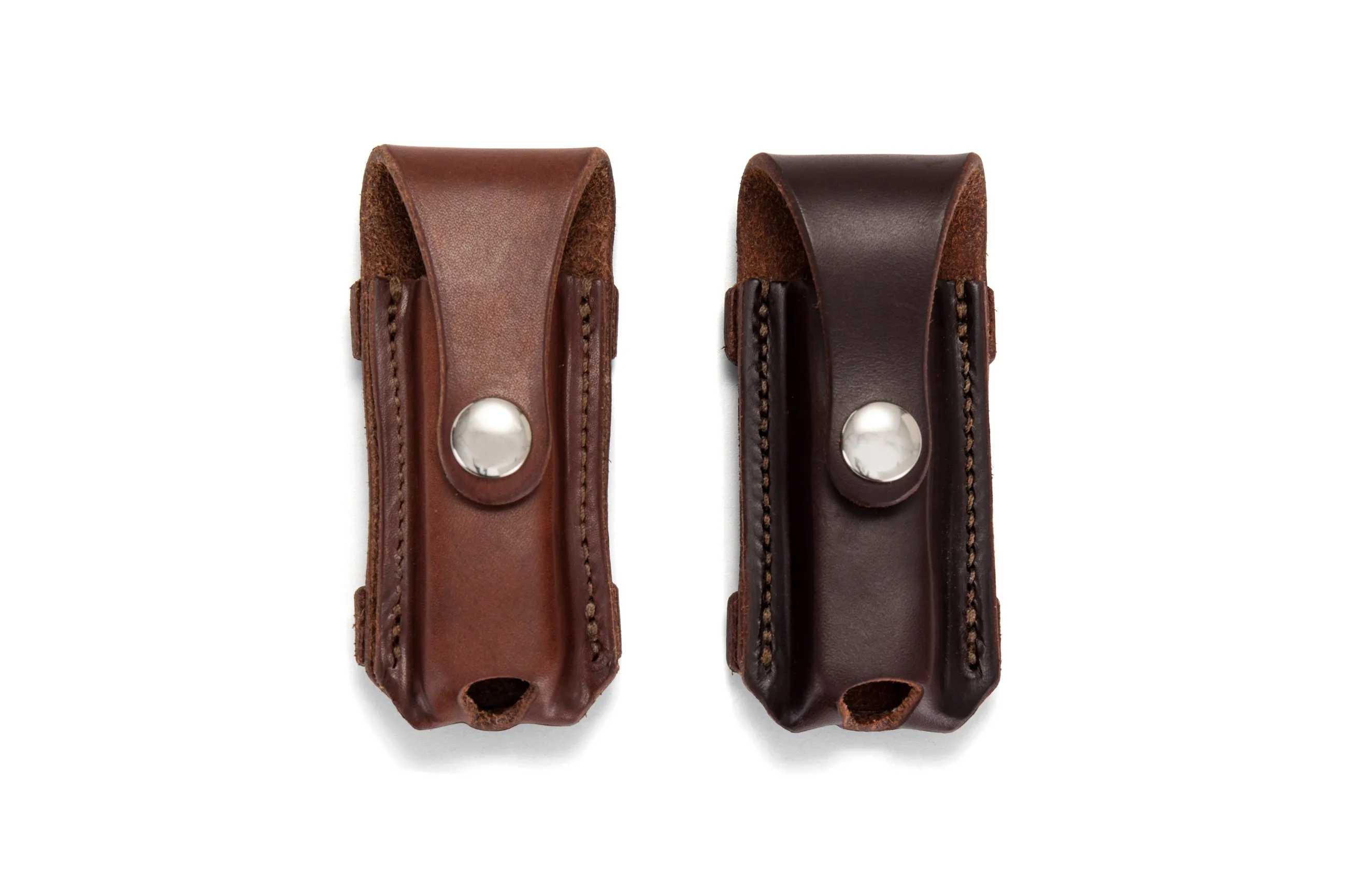 Button Close Pocket Knife Pouch - Dark Natural