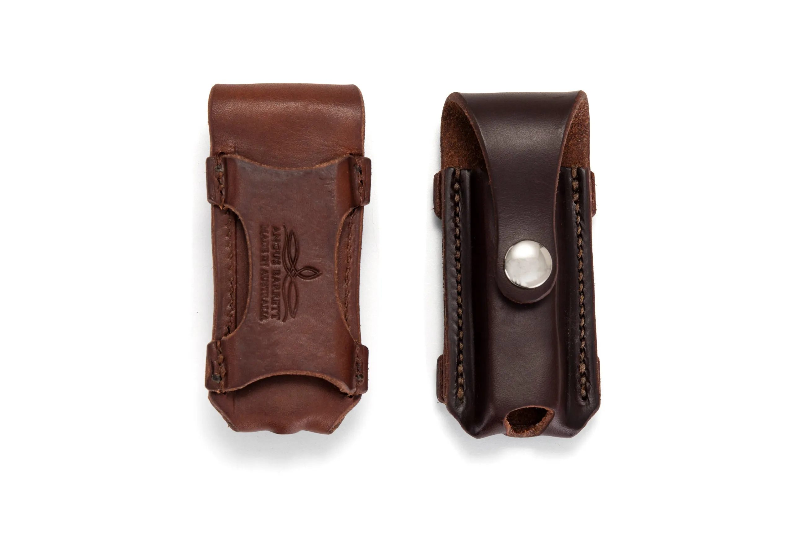 Button Close Pocket Knife Pouch - Dark Natural