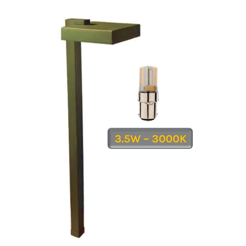 Carre Craftsman Contemporary  Solid Brass Outdoor Path & Area Light