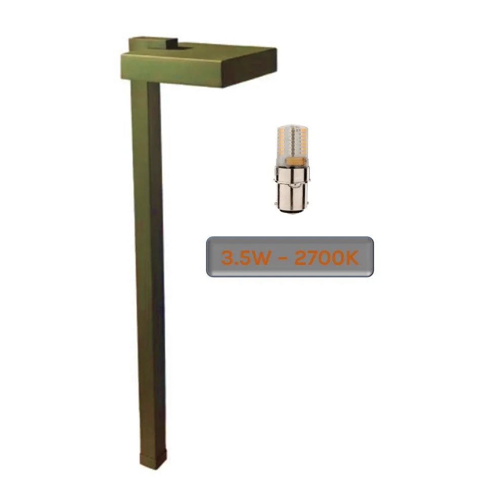 Carre Craftsman Contemporary  Solid Brass Outdoor Path & Area Light