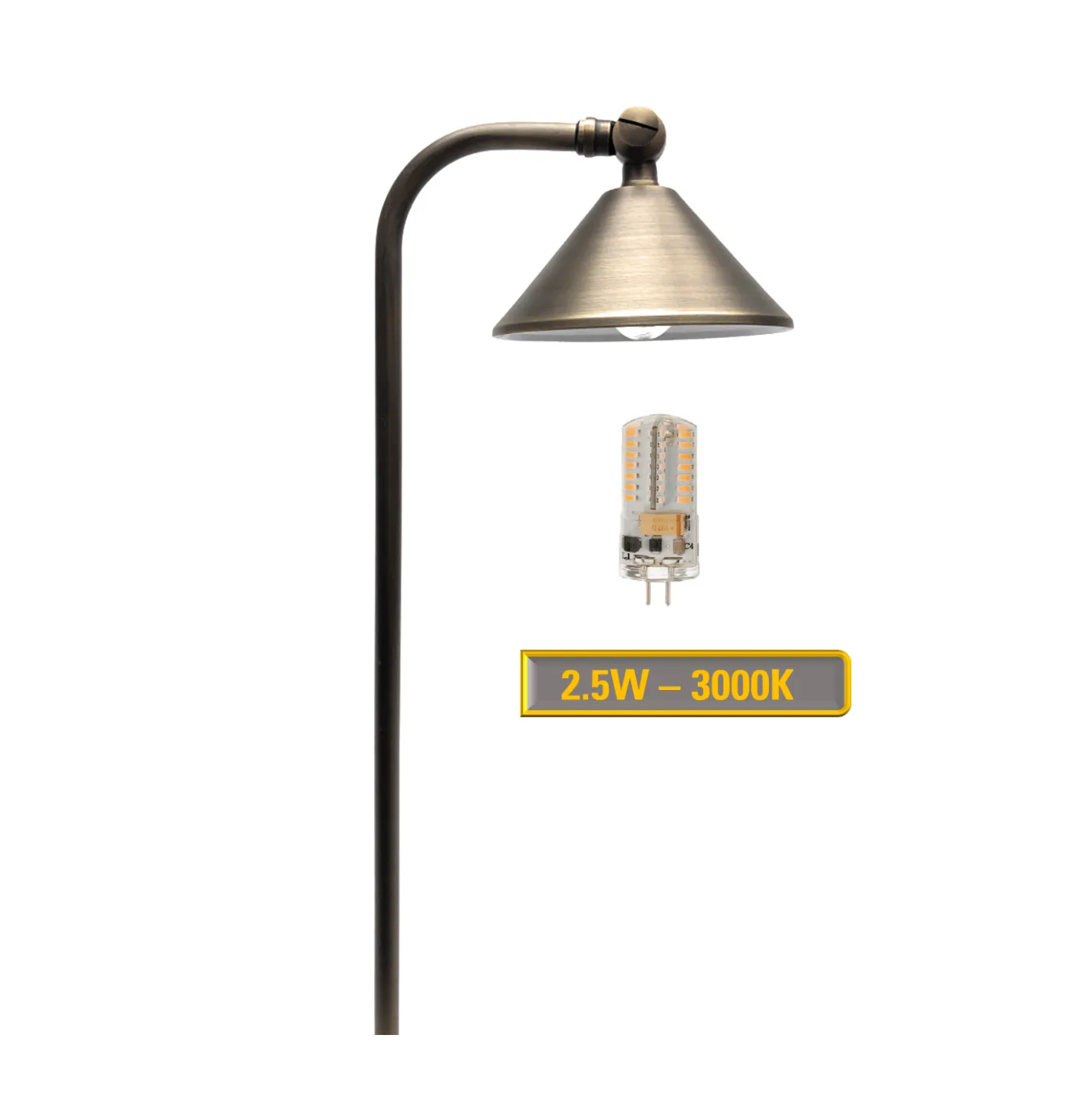 Casquette Solid Brass Directional Pathway Light Antique Bronze