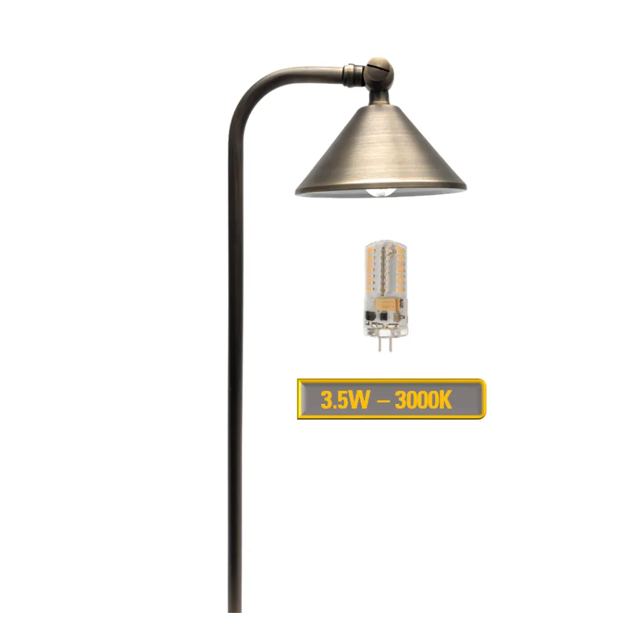 Casquette Solid Brass Directional Pathway Light Antique Bronze