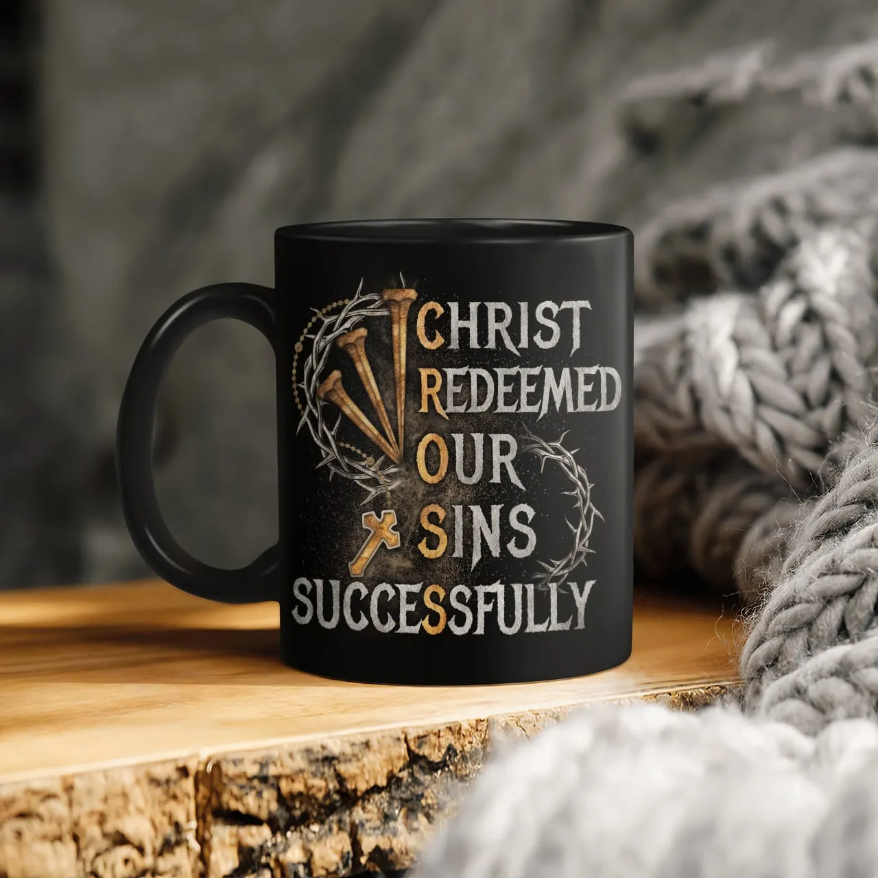 Christ Redeemed Our Sins Successfully, Cross Mug, Jesus Mug, Faith Mug