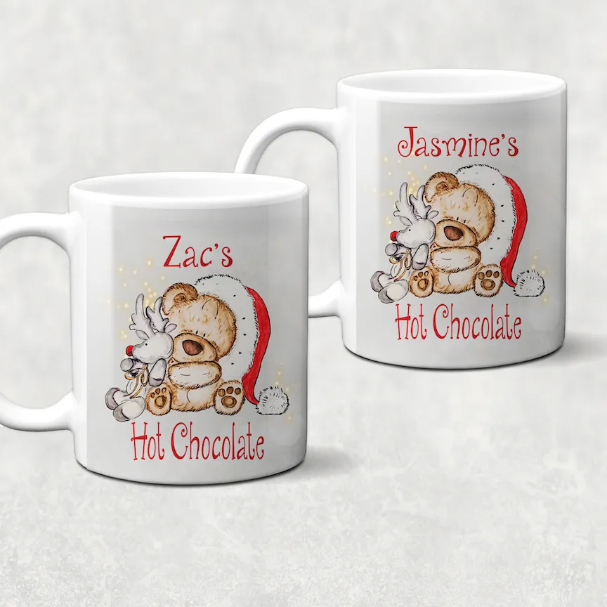 Christmas Bear Personalised Christmas Eve Mug and Coaster Set